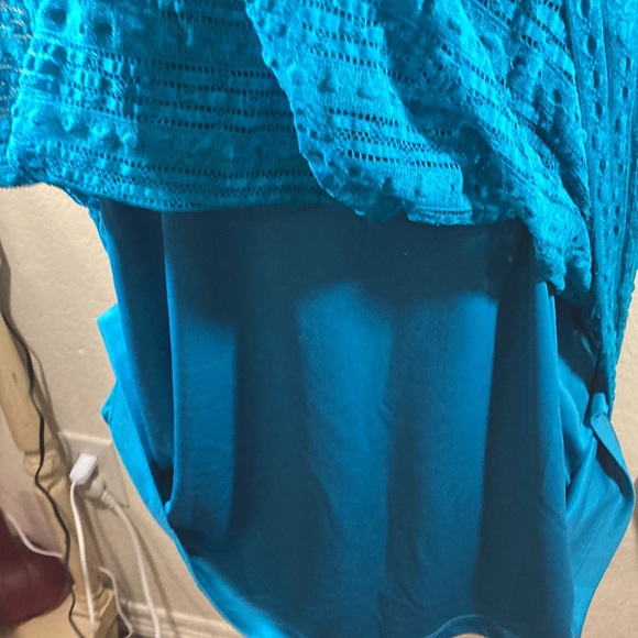 Calvin Klein Aqua Short Sleeve Spring Summer top shirt 2X - Picture 4 of 10